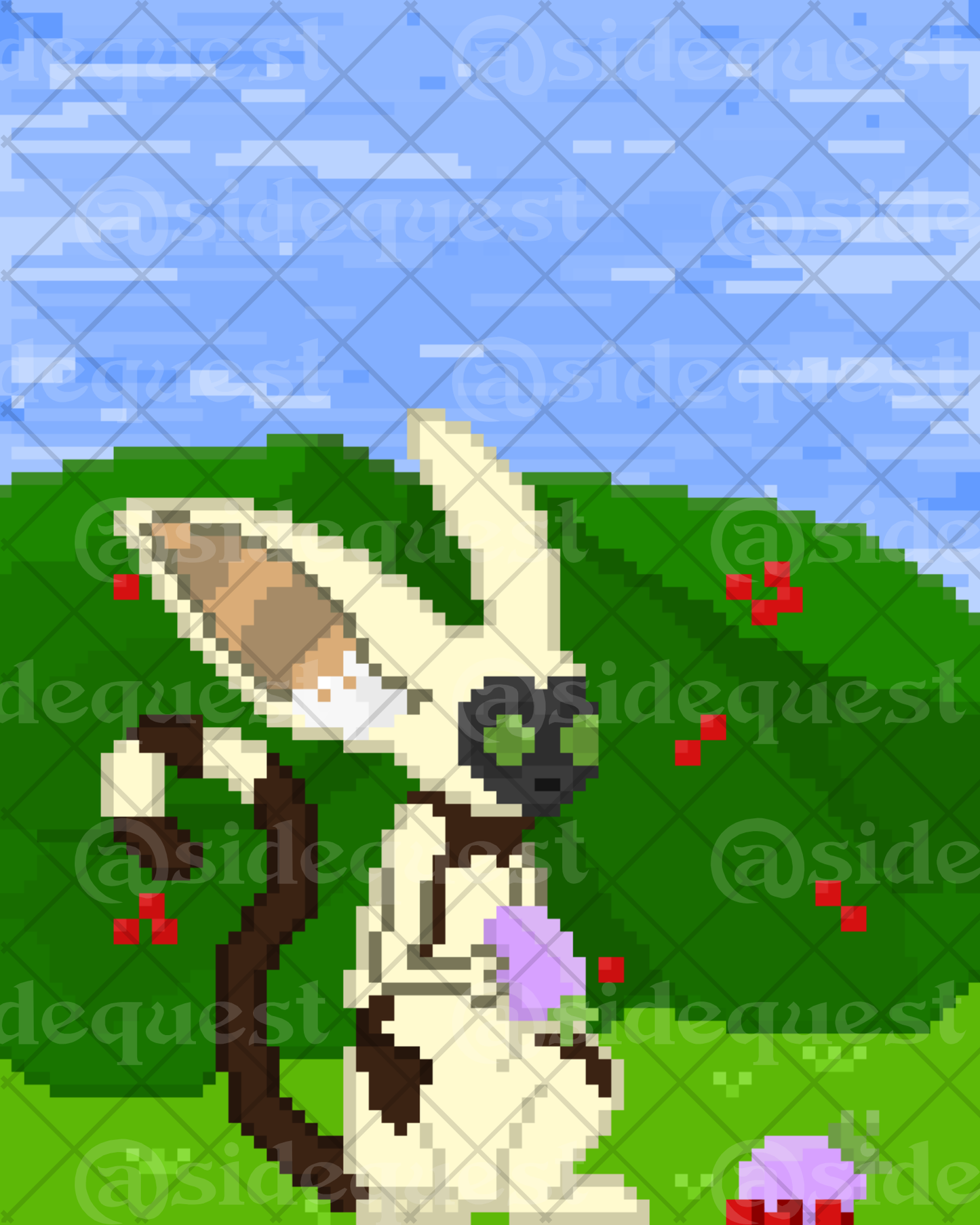 Momo Pixel Art Print