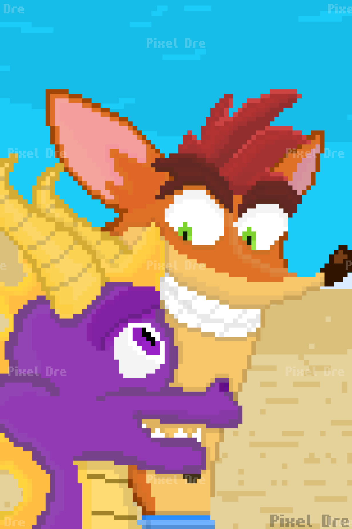 Insanity Beach Pixel Art Print