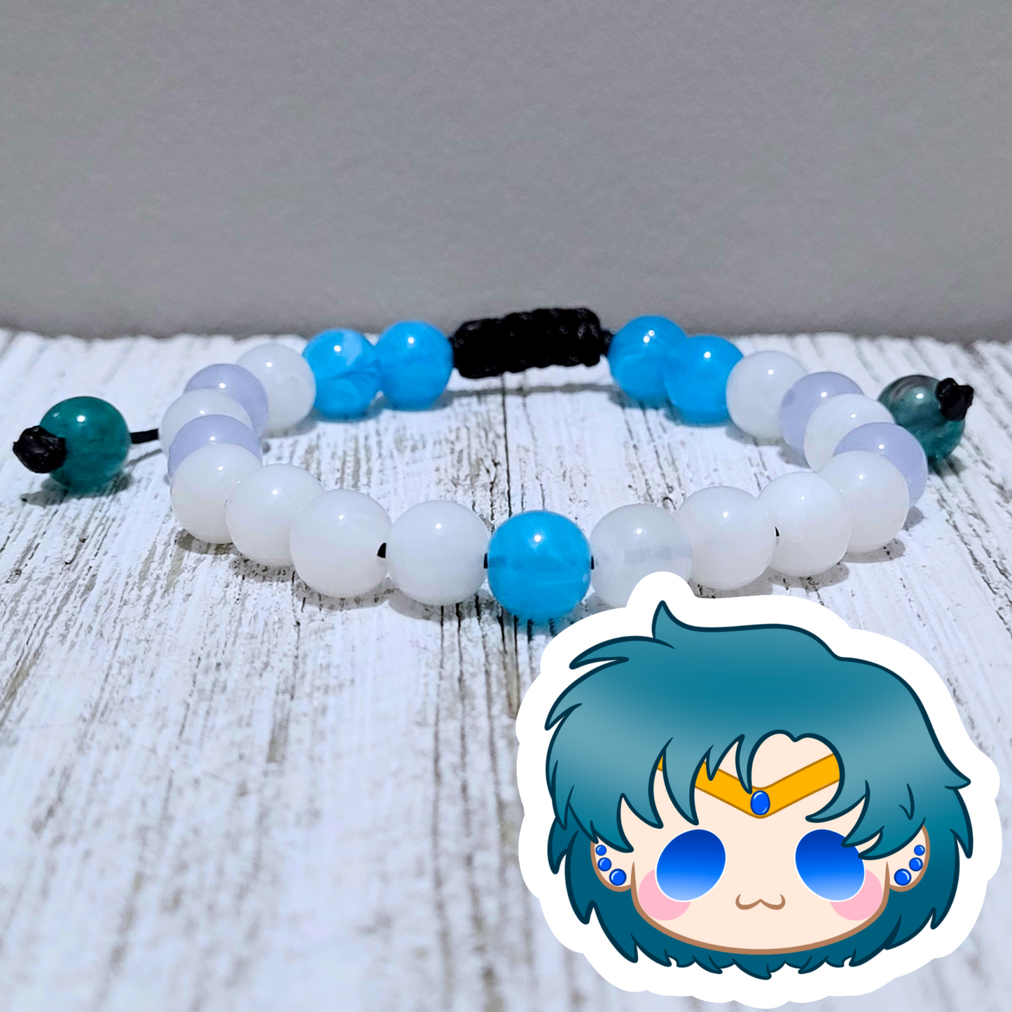 Sailor Mercury Adjustable Bead Bracelet