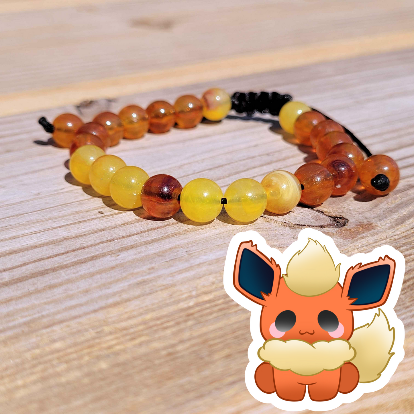 Flareon Adjustable Bead Bracelet