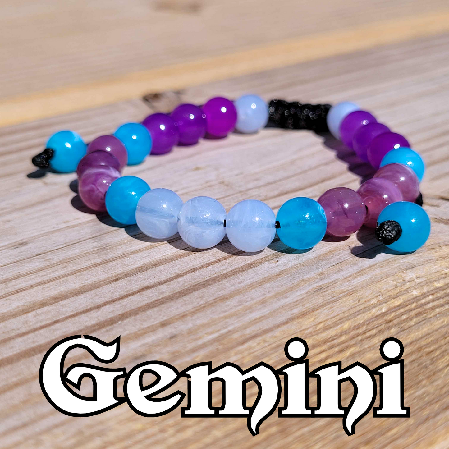 Gemini Adjustable Bead Bracelet