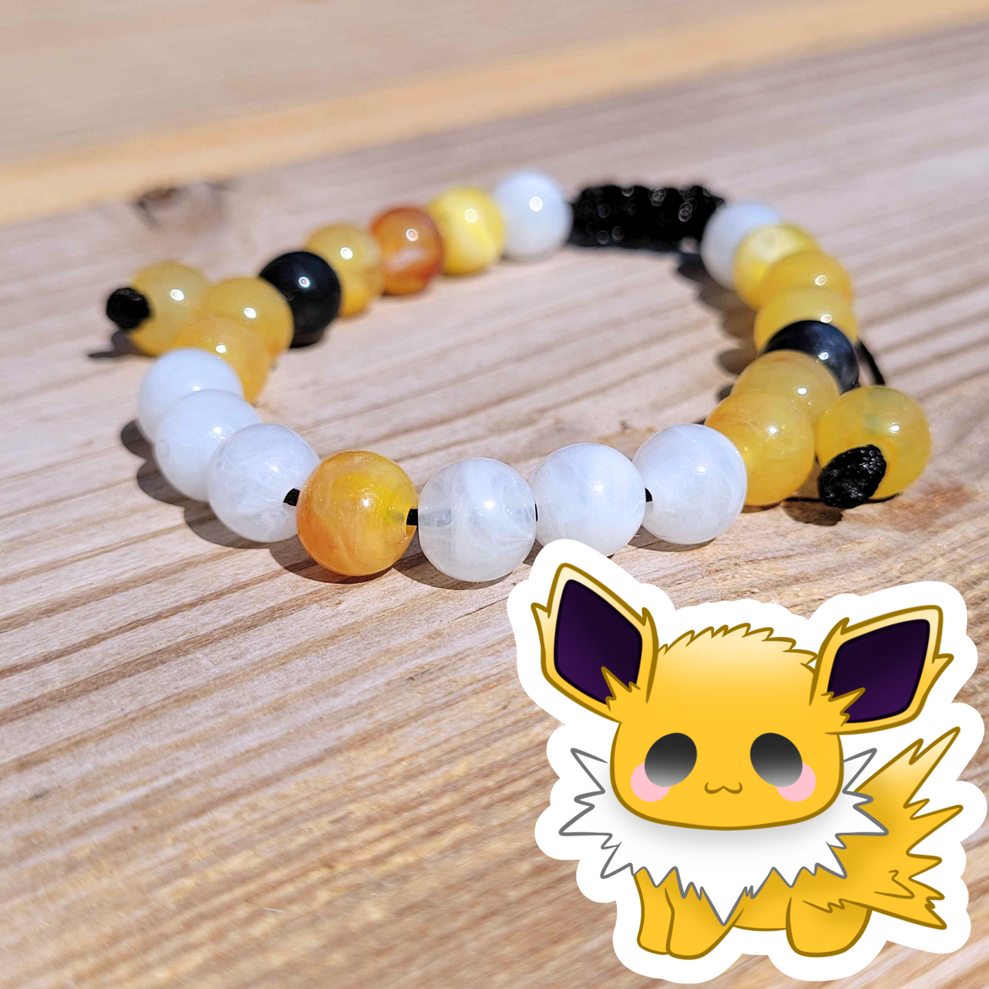 Jolteon Adjustable Bead Bracelet