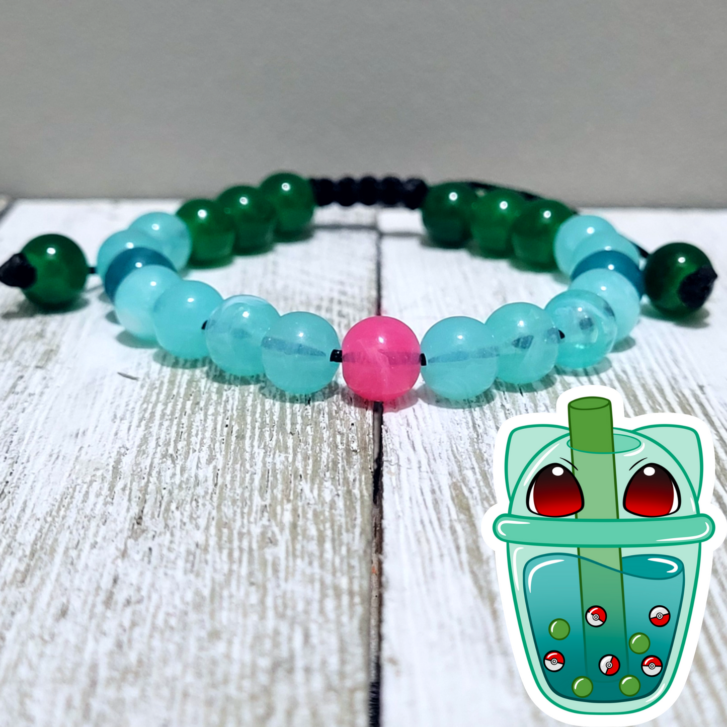 Bulbasaur Adjustable Bead Bracelet