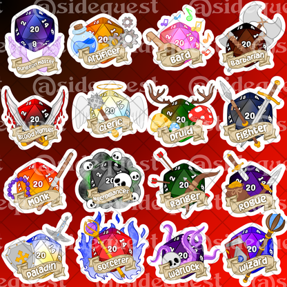 DnD Class Water Resistant Vinyl Sticker