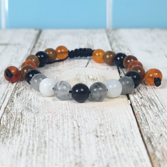 Tiger Print Adjustable Bead Bracelet