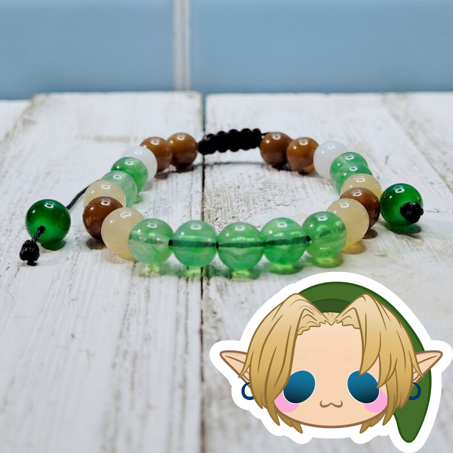 Link Adjustable Bead Bracelet