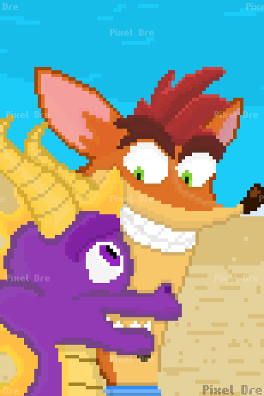Insanity Beach Pixel Art Print