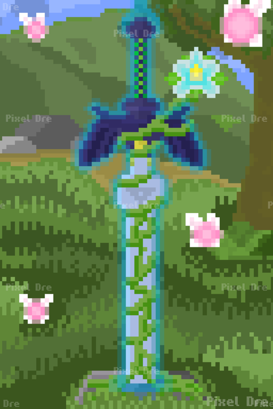 Master Sword Pixel Art Print