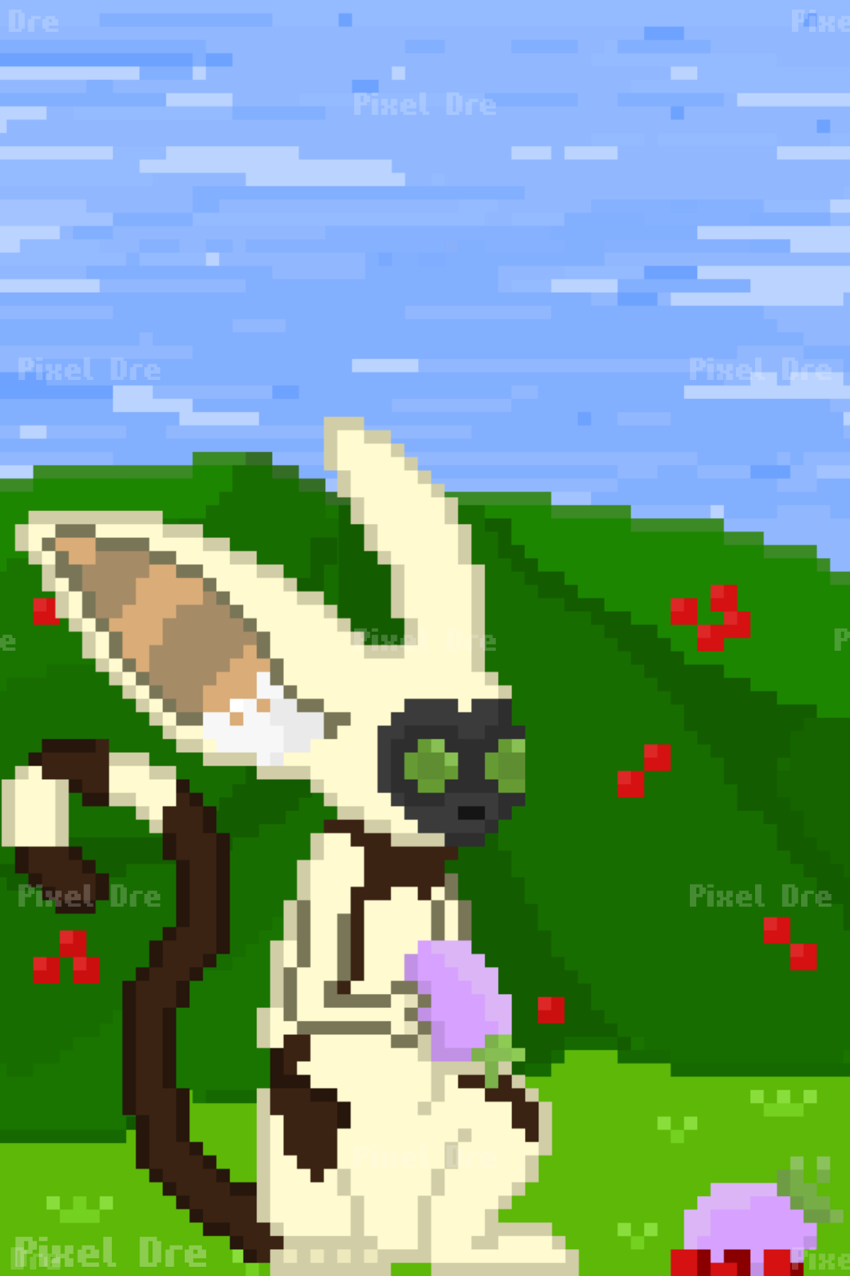 Momo Pixel Art Print