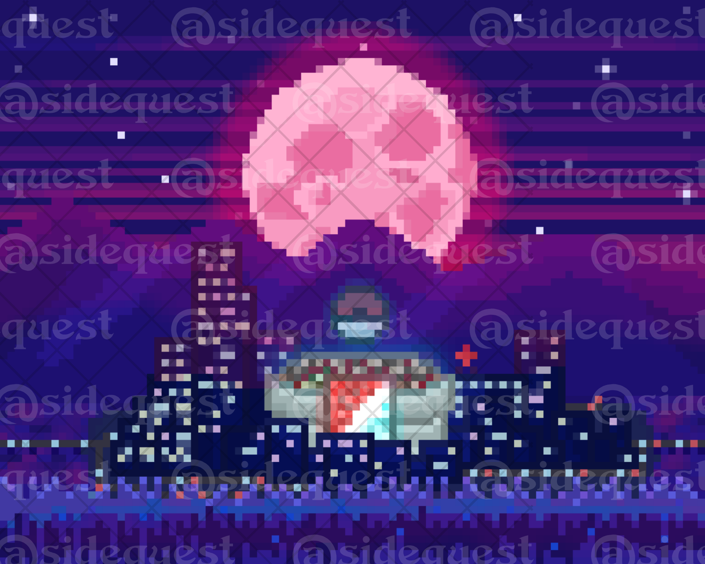 Poke Town Pixel Art Print