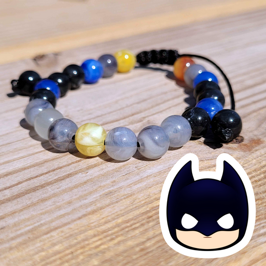 Batman Adjustable Bead Bracelet