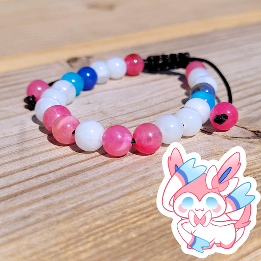 Sylveon Adjustable Bead Bracelet