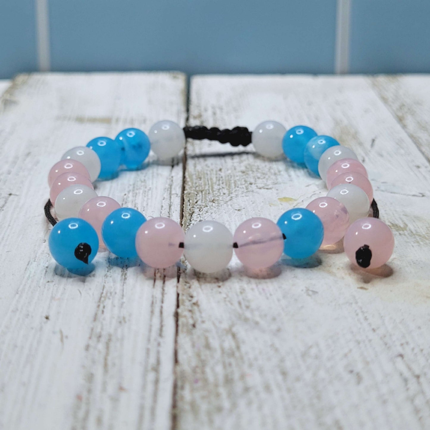 Transgender Pride Adjustable Bead Bracelet