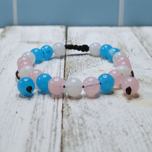 Transgender Pride Adjustable Bead Bracelet